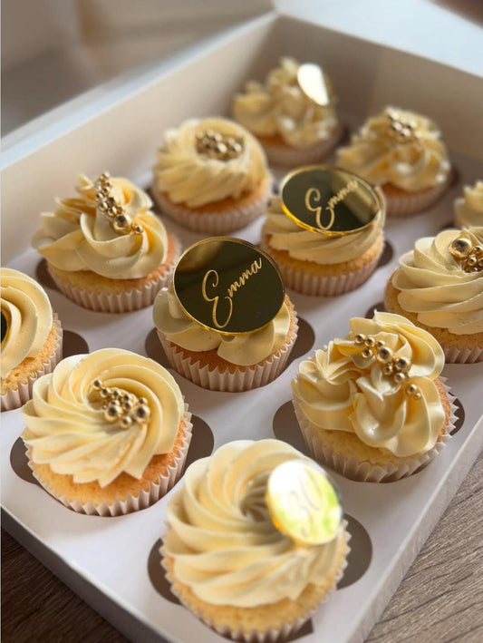 Round Acrylic Tags: 50mm Mirror Cupcake Discs